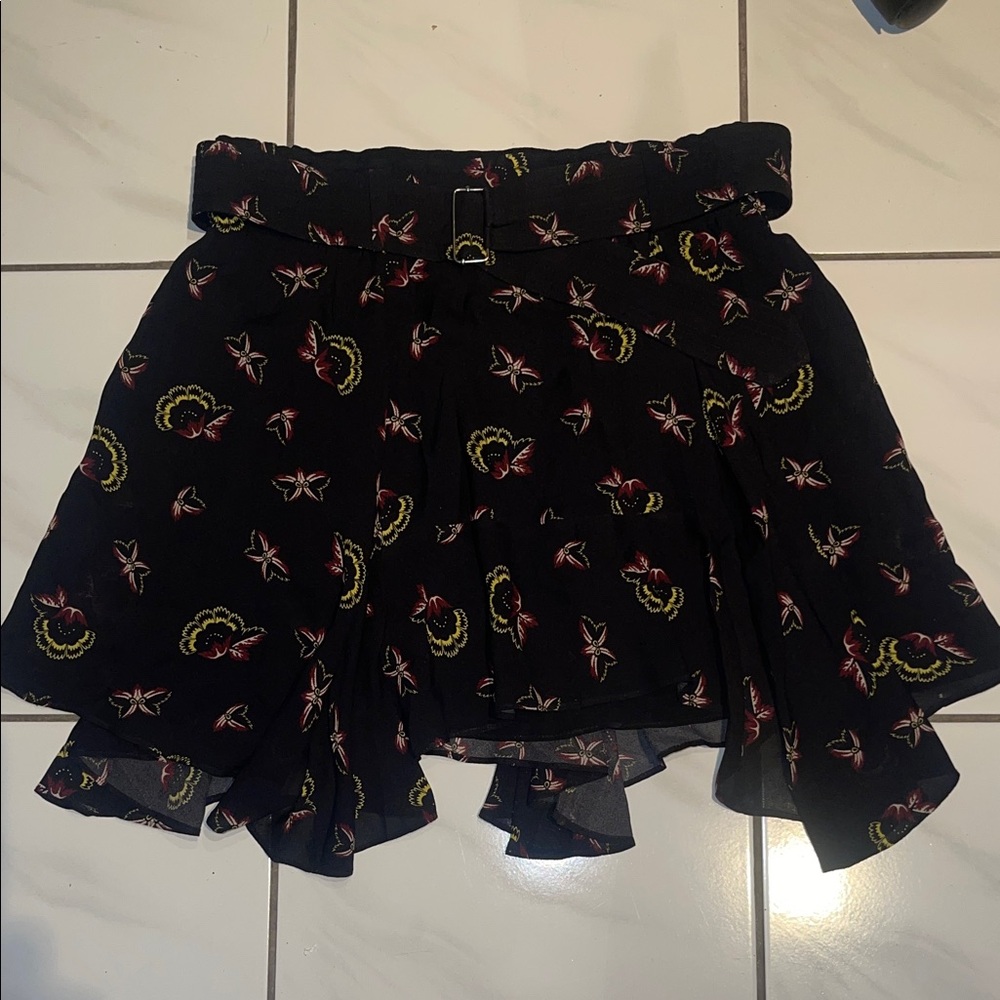 A.L.C. Black Skirt with Floral Accents